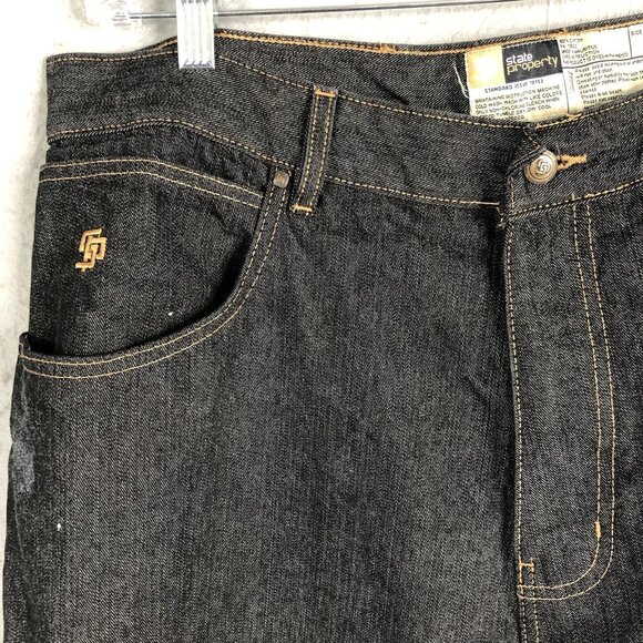 State Property Baggy Leg Jeans Mens 42 Blue Standard Issue 18153 Loose Street - Picture 10 of 16